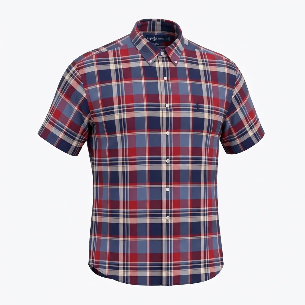 Polo Ralph Lauren Blake Mens XXL Plaid Short Sleeve Button Down Shirt